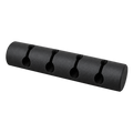 Black 4-Slot Cable Holder on a transparent background