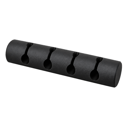 Black 4-Slot Cable Holder on a transparent background