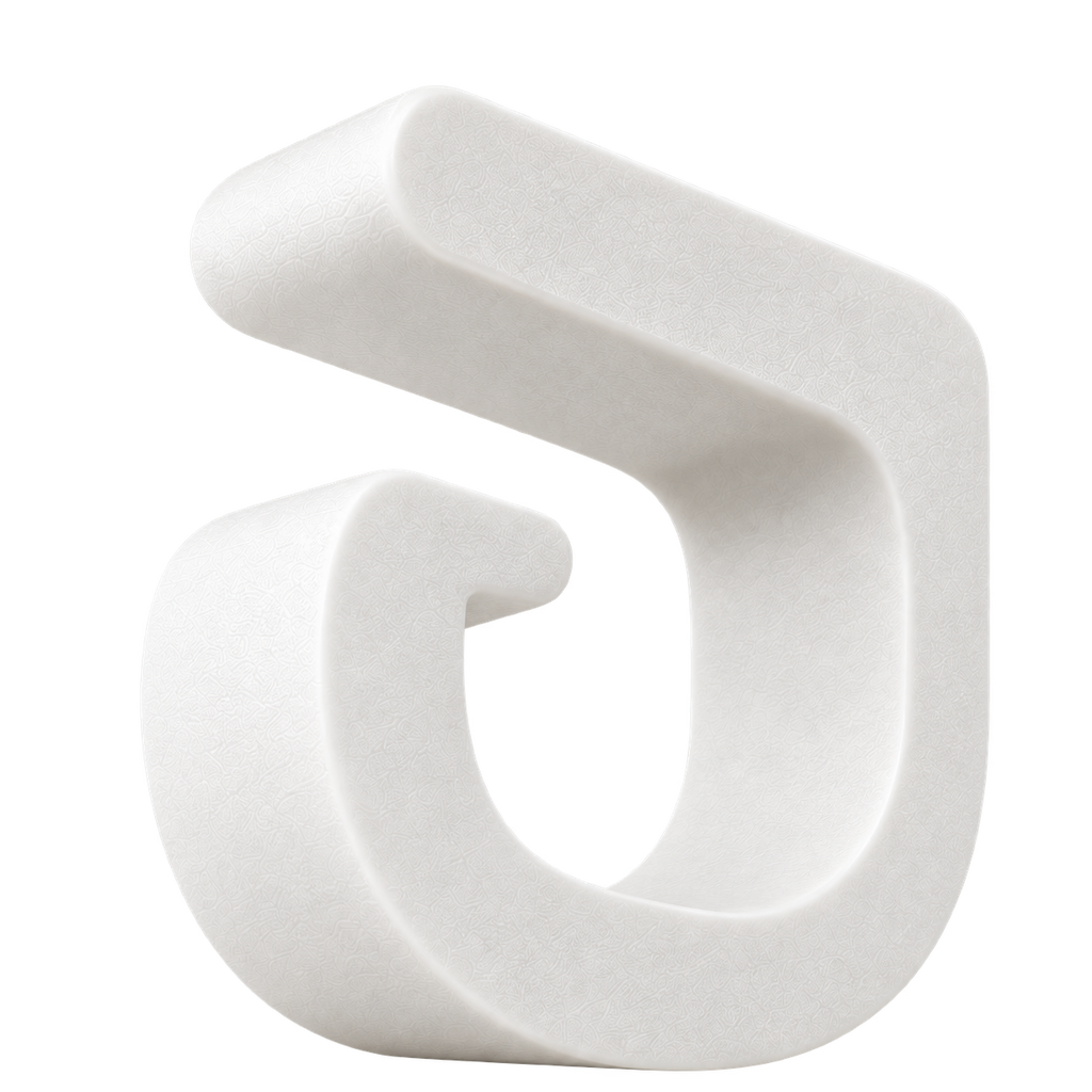 White CableClip – Desk Cable Holder on a transparent background