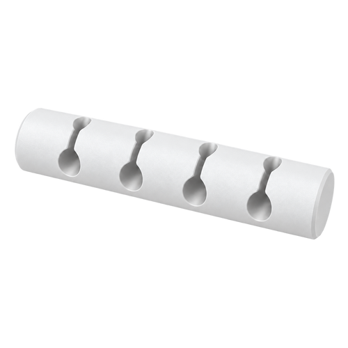 White 4-Slot Cable Holder on a transparent background