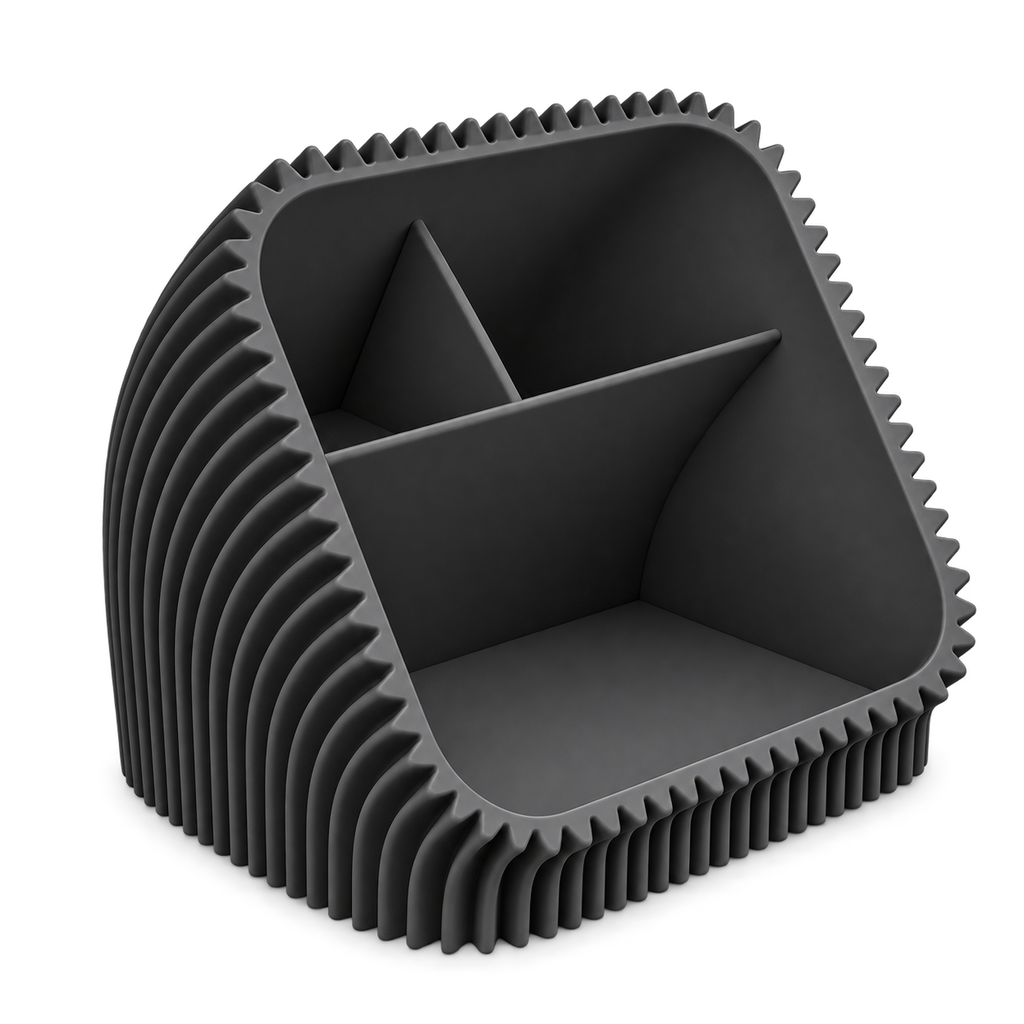 Black Burrow Desk Organizer, transparent background
