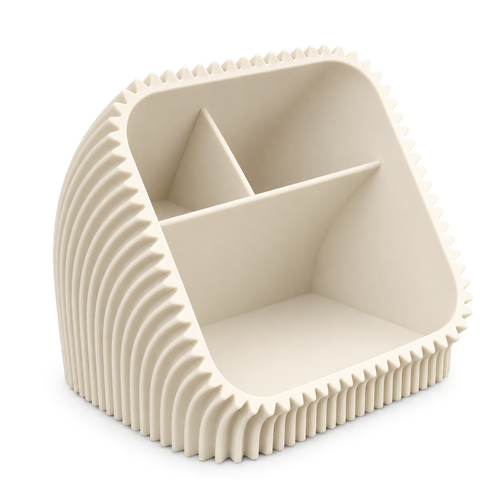 White Burrow Desk Organizer, transparent background