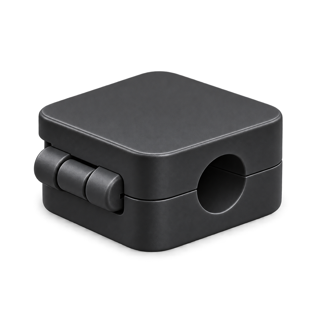 Black hinged Cable Holder, transparent background