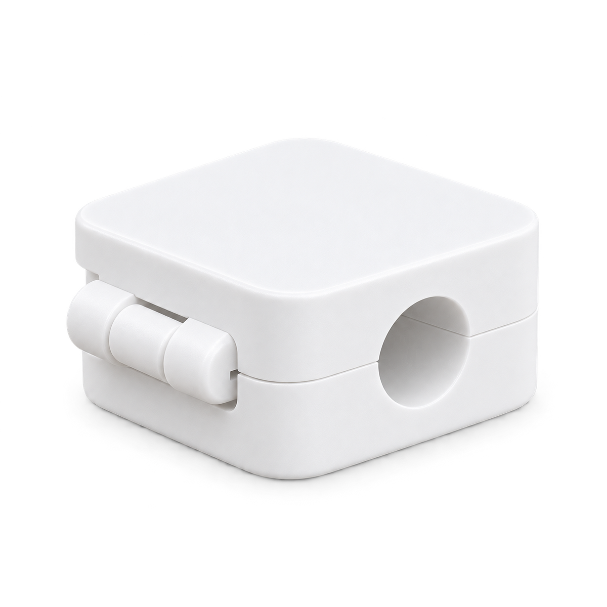 White hinged Cable Holder, transparent background