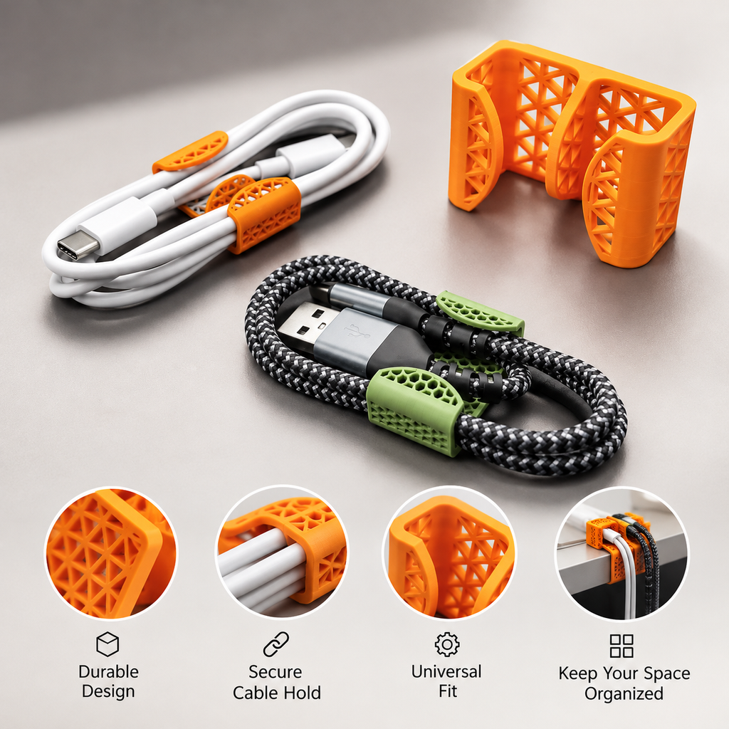 Cable Organizer Pro in orange with usage details
