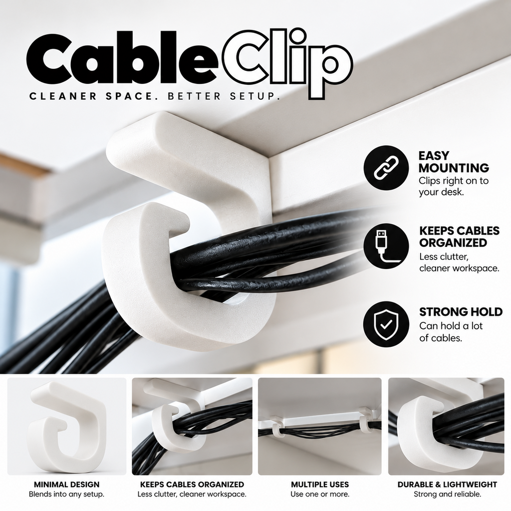 CableClip – Desk Cable Holder features and usage