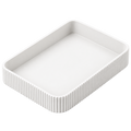 White ribbed Catch-All Tray, empty, transparent background