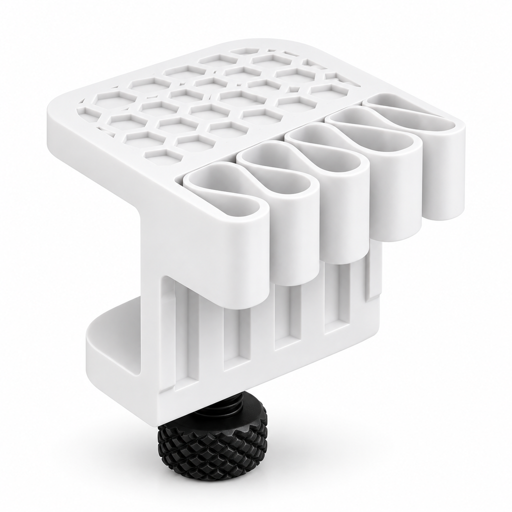 Universal Cable Desk Holder in white