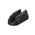 Black geometric laptop stand on transparent background