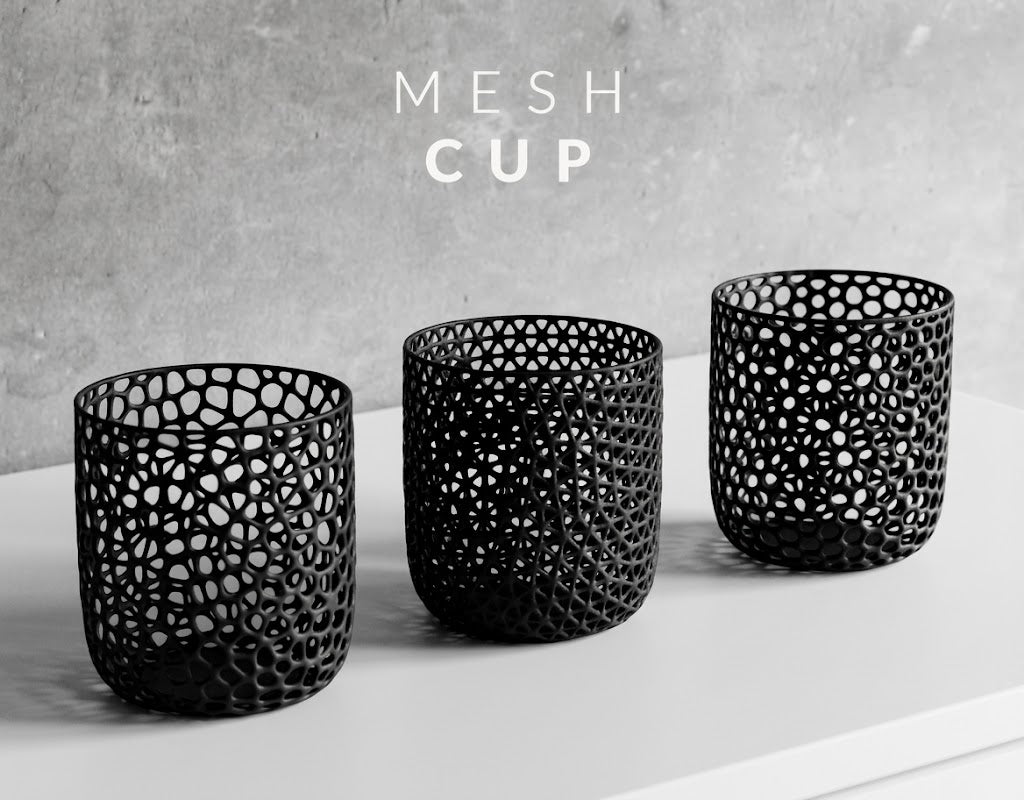 Mesh cup reference photo showing different mesh styles