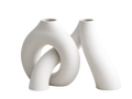 White sculptural arch vase pair, transparent background